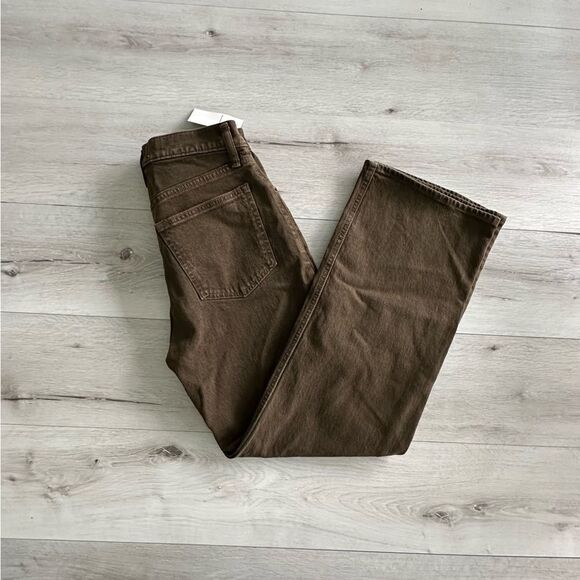 Abercrombie & Fitch High Rise 90s Relaxed Jean Brown Washed 26S NWT - Picture 4 of 6